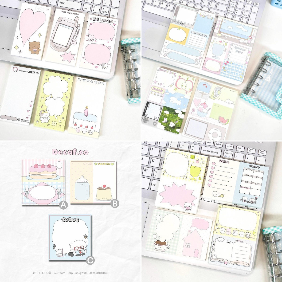 草莓烟便签本合集韩系春日拼版手帐便签分装素材可撕简约本子新品