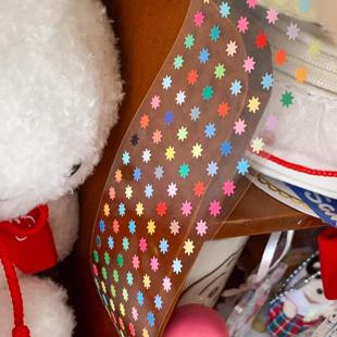 栗栗斯贴纸卷分装 彩虹deco小糖豆3mm圆星星小米星爆炸星基础手帐