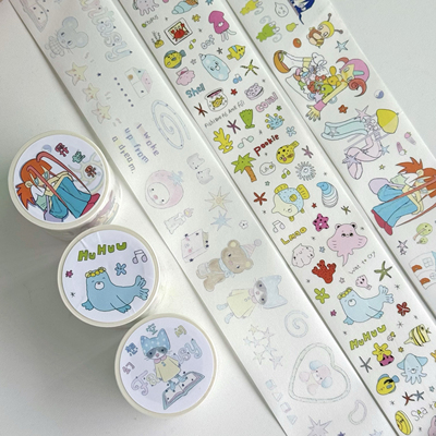 北北村海洋生物异世界幻想空间胶带分装盐系可爱风贴纸卷分装新品