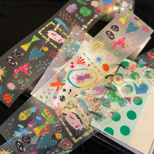 CCCelsius哒哒哒贴纸卷分装盐系点缀基础星星色彩贴纸素材新品