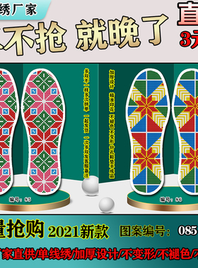 手工刺绣满绣针孔鞋垫