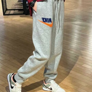 耐克Nike 男子植绒LOGO加绒保暖束脚针织运动休闲长裤 FN3095