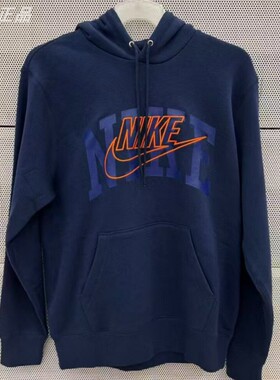 Nike耐克男子印花加绒保暖休闲运动连帽套头卫衣FV4448 FV4446