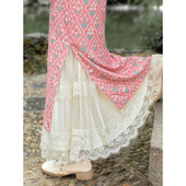 旗袍内搭睫毛蕾丝半身裙松紧复古百搭旗袍打底遮胯可外穿