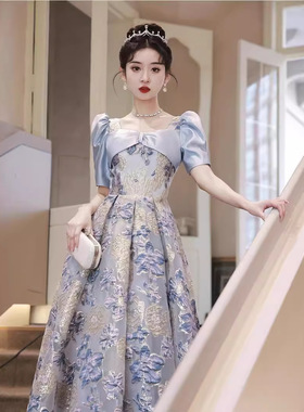 主持人轻奢晚礼服女2025新款小众法式毕业成人礼宴会礼服裙感