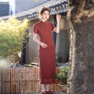 苏城日记绝美红色敬酒服新中式改良夏季旗袍2025新款高考送考