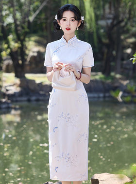 新中式汝韵年轻款气质优雅送考白色旗袍2025夏季日常女装连衣裙