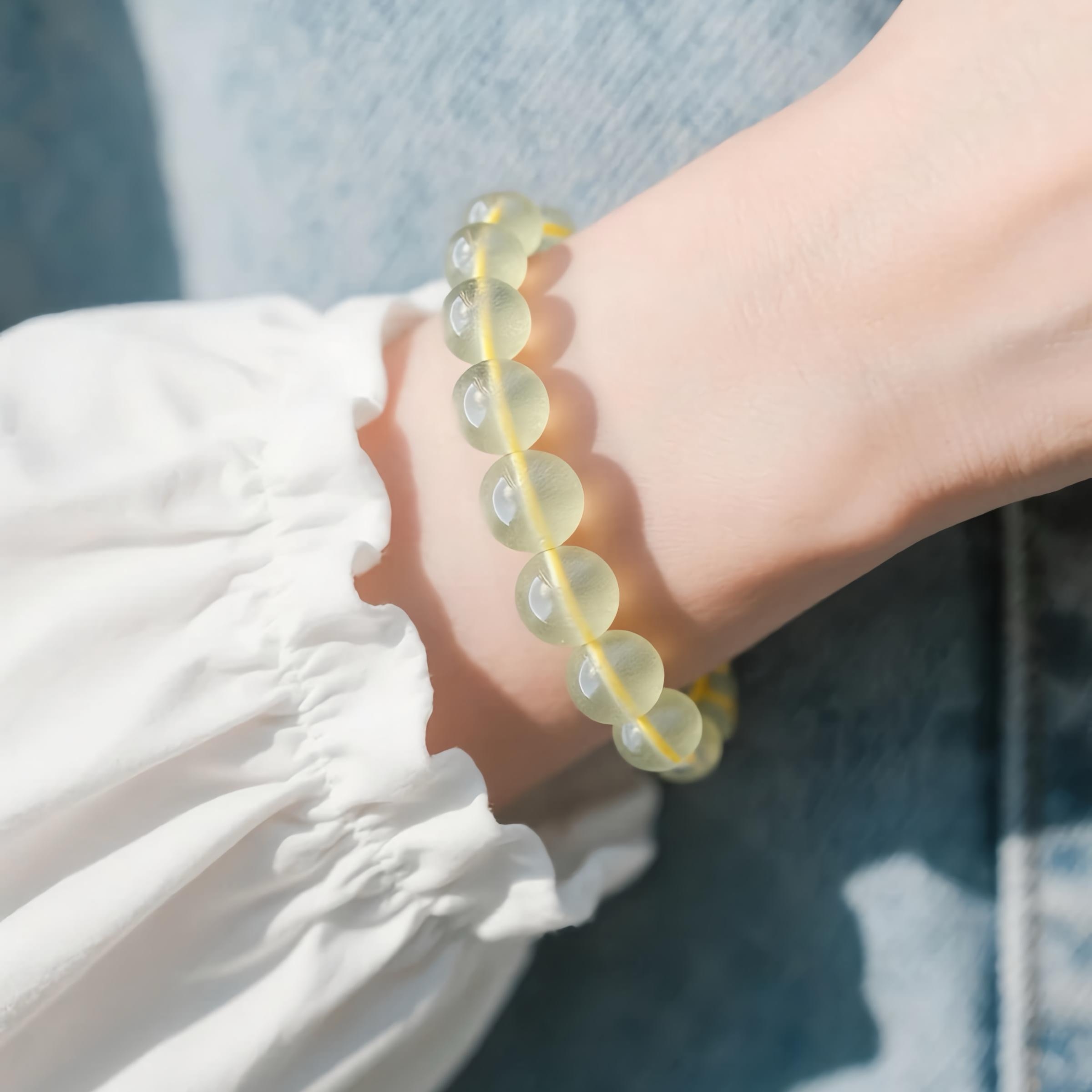 天然利比亚黄金陨石天然水晶手链高频能量水晶