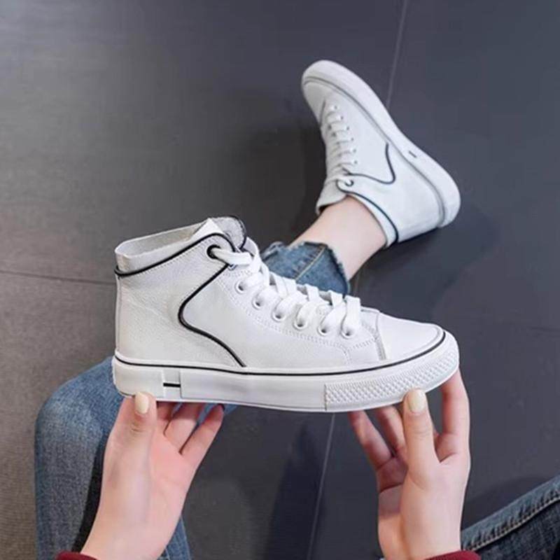 断码清仓正品ccvv高帮牛皮小白鞋女基础百搭休闲透气平底防滑板鞋