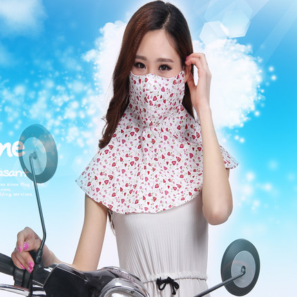 力淘防晒口罩UV防紫外线夏季超大护颈女透气防尘轻薄骑开车面罩