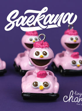 外贸出口散货美系玩具芝麻街小粉怪粉怪饼Moppy摆件玩具人偶手办