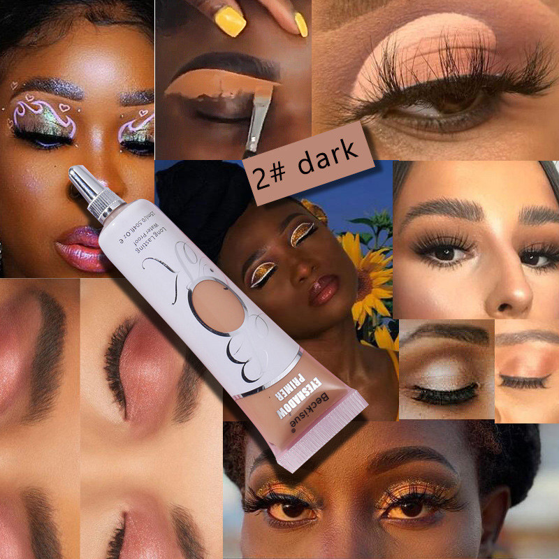 欧美妆截断式眼部打底眼影遮瑕膏哑光粉紫绿色白eyeshadow primer