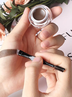 欧美妆眉膏防水持久不晕染自然定型巧克力染黑咖色Eyebrow cream