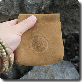 牛皮文玩袋反绒皮盘玩袋收纳文玩袋子真皮盘珠袋