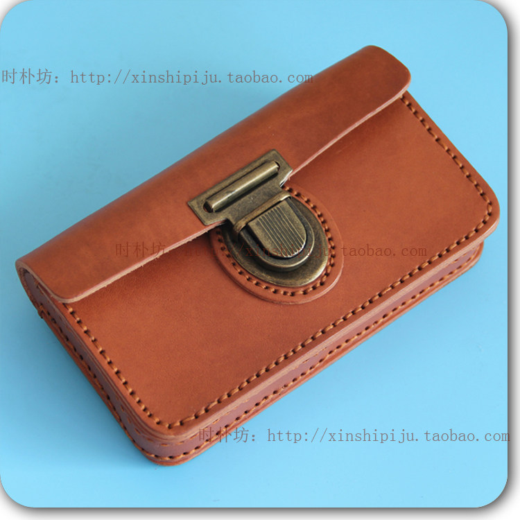 新款头层植鞣牛皮手机包横款真皮钱包复古风格厚皮定型腰包,箱包皮具/热销女包/男包,手机包,淘宝优惠券,粉丝福利购,淘宝优惠卷
