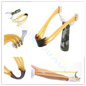 户外精准弹弓金属迷彩弹弓三卡珠皮筋红木弹弓器成人竞技合金弹弓