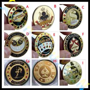 美女德州扑克筹码 金属压牌器庄码 DEALER庄片 ALL IN牌纪念币