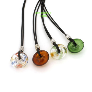 小平安扣花样免塞琉璃精油瓶项链吊坠女随身散香薰香水瓶皮绳挂件