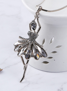 新款韩版水晶毛衣链条项链