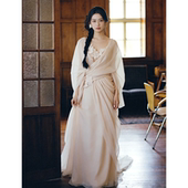 法式 仙女风绝美出门纱女高级感气质森系晨袍生日写真摄影礼服裙