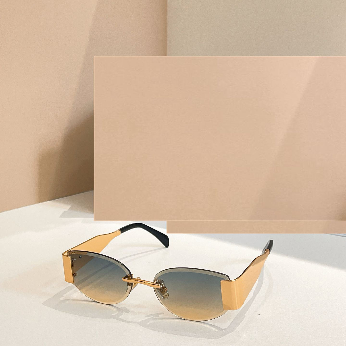 时尚新款太阳眼镜高品质高质感百搭遮阳大气1863LU小框无框金属