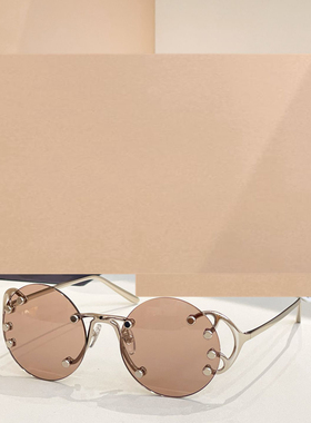 时尚新款太阳眼镜高品质高质感百搭遮阳潮大气SPR C56S圆框金属