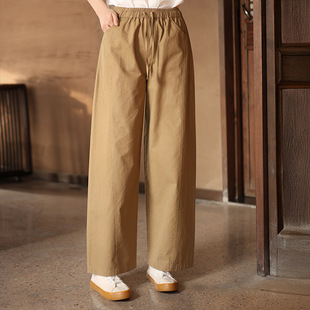 高腰宽松显瘦百搭休闲裤 芬妮小姐日系弹力抽绳阔腿裤 2026年夏季