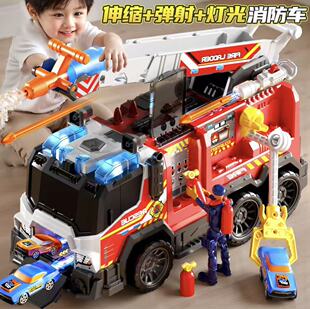 多功能惯性消防车大号城市环卫车救护医疗男孩2025新款儿童玩具车