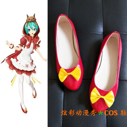 VOCALOID初音未来小红帽COS鞋 PROJECT DIVA2小红帽装cosplay鞋子