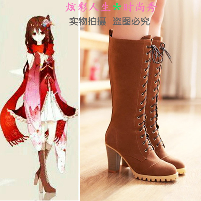 包邮阳炎project 目隠都市演绎者楯山文乃ayano和服COSPLAY鞋靴子