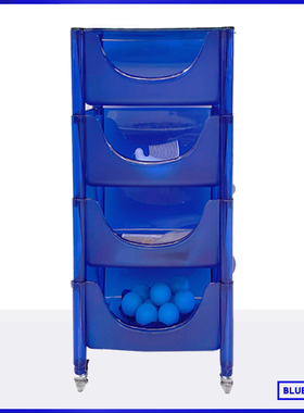 简约亚克力克莱因蓝色手推车移动多层落地收纳筐置物架