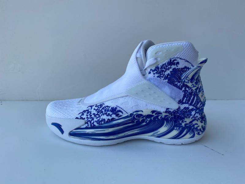 安踏汤普森5代篮球鞋kt5水墨青花瓷高帮篮球战靴男鞋112011101