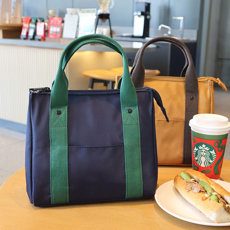 日式简约饭盒袋上班族手提便当包加厚铝箔保温袋子防水通勤便当包