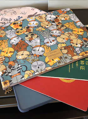 韩国防水卡通学生A4文件包拉链资料袋上班便携大容量孕产检收纳袋