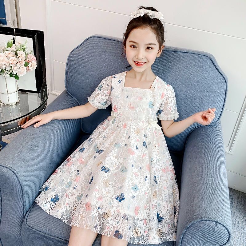 女童连衣裙夏装2021新款洋气韩版女孩公主裙夏季碎花裙子儿童纱裙