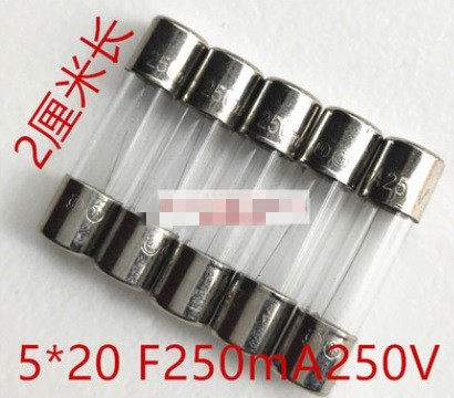 【全新】玻璃保险丝管 快熔 F250mA250V 0.25A 250MA 250V 5X20MM