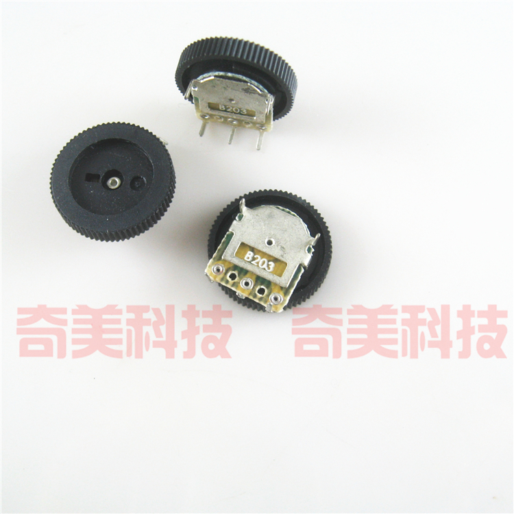 【全新】音量开关拨盘齿轮电位器 单联3脚 16*2MM盘厚度 B203 20K