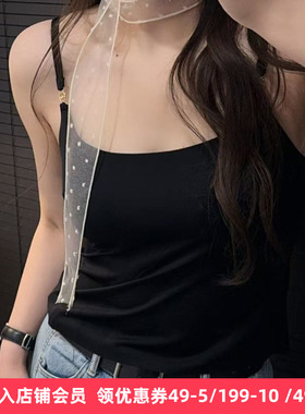 梧桐花开正品无钢圈套头方领打底吊带背心光面百搭女内衣HN65249
