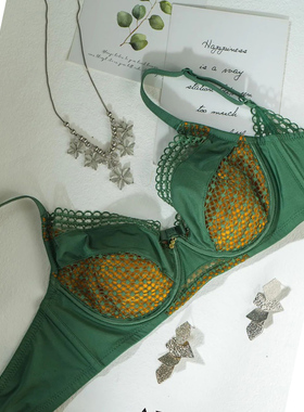 AERENEY爱亦心伊内衣法式性感超薄水晶杯收副乳大胸显小文胸82396