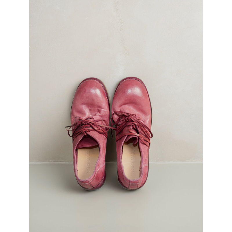 水洗马皮小皮鞋系带单鞋英伦风