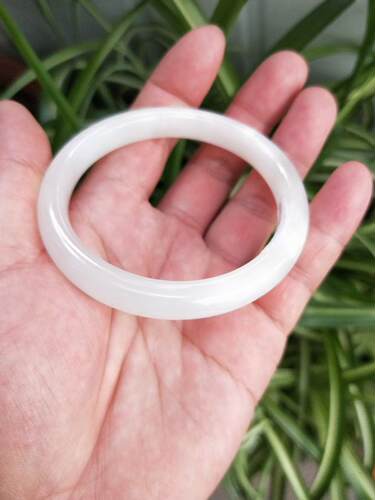 白玉玉石窄条手镯天然