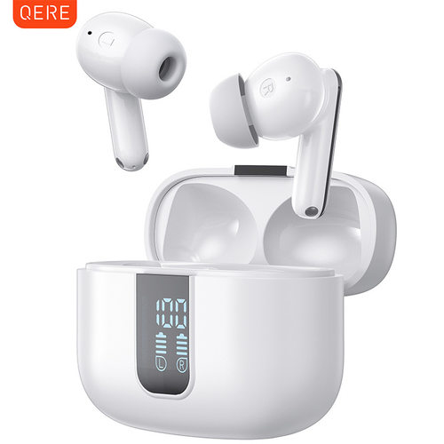 蓝牙耳机QERE E50 TWS数显入耳式无线蓝牙5.3
