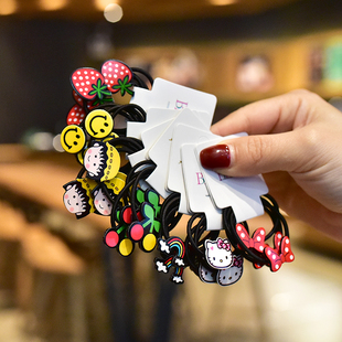 MINIBABY儿童发饰 韩国卡通儿童小皮筋 可爱卡通人物头绳四个一组