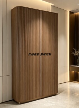 美式复古实木衣柜卧室双门收纳柜设计师定制衣橱储物柜家具
