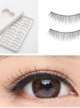 台湾纯手工棉线梗短款假睫毛216217短自然裸妆影楼化妆师纤长款