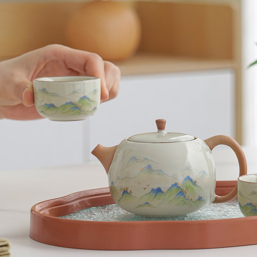 汝窑西施壶大容量一人饮茶壶