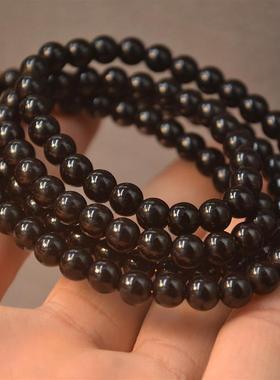 新春工艺4/5/6mm圆珠黑椰蒂108颗男女饰品菩提子多圈手链手串