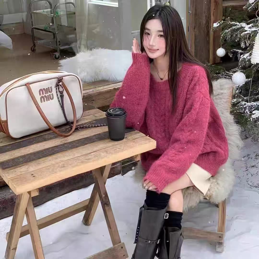 【小四粉丝专享】冬季韩系ins绞花圆领休闲慵懒风毛衣879