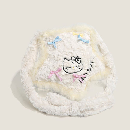 秋冬可爱少女星星Kitty毛绒斜挎