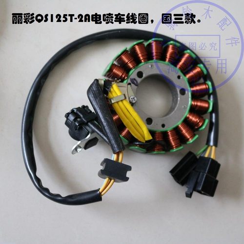 适用铃木丽彩QS125T-2磁电机定子踏板国三QS125T-2AB低压点火线圈